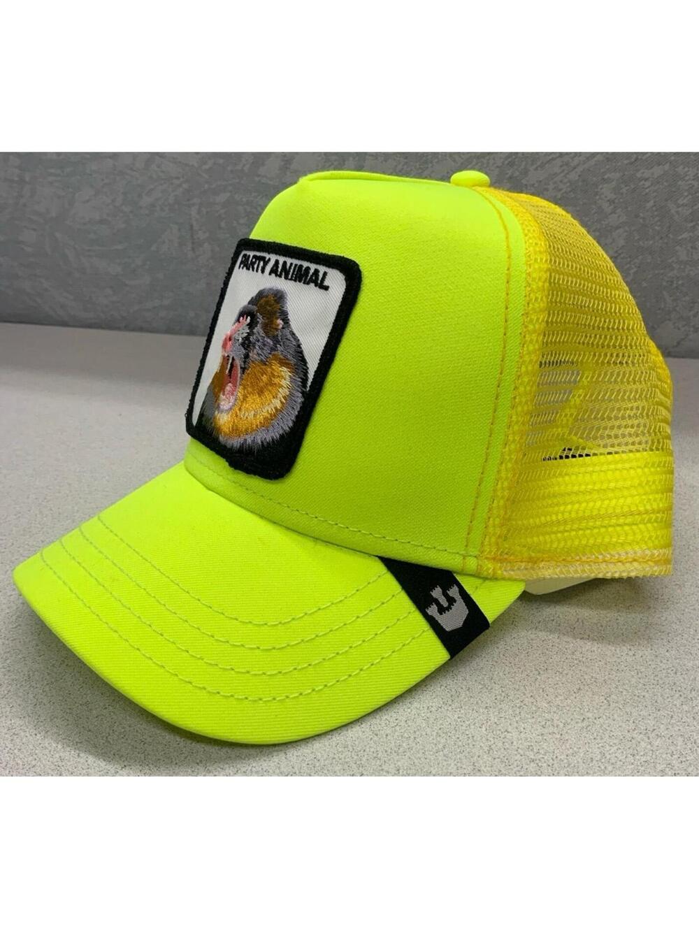 Goorin Bros. Adjustable Mesh Back Trucker Hat Party Animal Patch Yellow (used ) - Picture 2 of 7